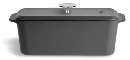 SPRINGLANE Lådform gjutjärn med lock 33,5 x 13 cm, emaljerad bakform, brödform – grå