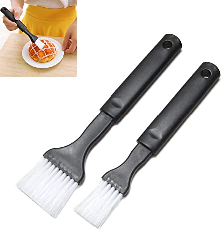 Pack of 2 Non-Stick Silicone Basting Pastry Brush, BPA-Safe Food Grade Silicon Withstands High Temps, Ideal for Grilling, Baking or Decorating (Black Pastry Brush)