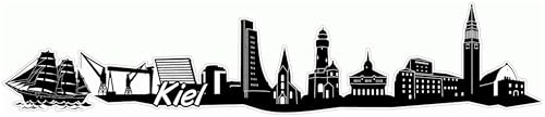 Skyline4u Kiel Skyline Aufkleber Sticker Autoaufkleber City Gedruckt - 20x4cm schwarz