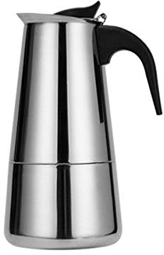 Baukon Stainless Steel Italian Espresso Coffee Stovetop Coffee Maker Moka Pot Percolator (9Cup / 15 Oz)