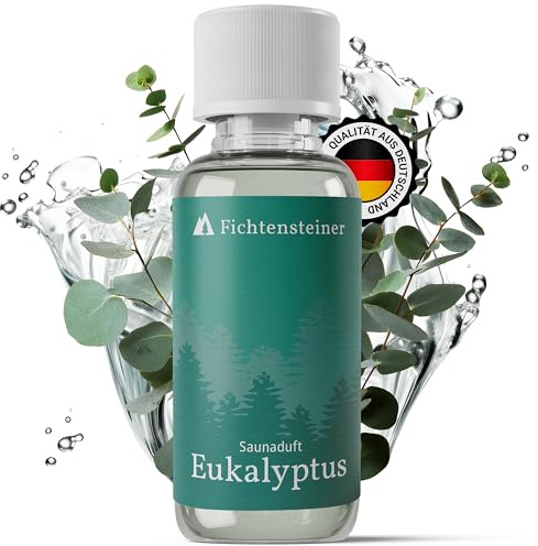 Fichtensteiner Saunaaufguss Eukalyptus - Sauna Aufgussmittel - Ergiebiger Sauna Aufguss für bis zu 100 Sauna Aufgüsse - Wohltuender Saunaduft Aufguss - Sauna Duft - 100ml Aufguss Sauna Zubehör