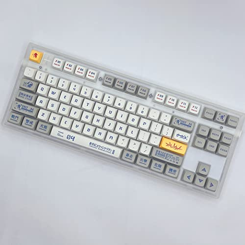 DucKey Evangelion Keycap Set, PBT Dye-Sub MA Profile Japanese Anime EVA Keycap For Custom Mechanical Gaming Keyboard (Color : 04)