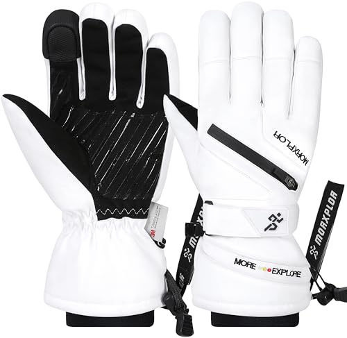 MORXPLOR Winter Ski Snow Gloves Men Women,Windproof Touchscreen Snowboard 3M Thinsulate Insulated Warm Winter Snowmobile Gloves