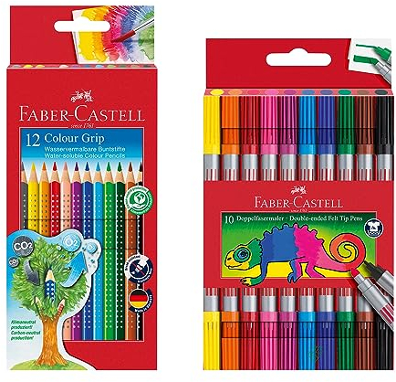 FABER-CASTELL 205072 - Stifte Set mit Filzstiften und Buntstiften, 22-teilig, für Kinder und Erwachsene