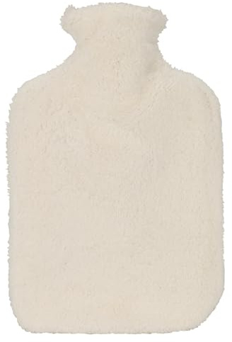 MIJOMA Kuschelige Plüsch-Wärmflasche, 1.75 Liter - Winterabend Begleiter in trendigen Farben, Gemütliche Kuschel-Wärmflasche für Optimale Wärmeleistung (Cremefarben)