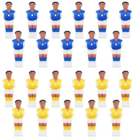 SG Store 22 Piezas de Futbolista futbolín, futbolín, futbolín, Juegos de fútbol, Mini Figuras de fútbol de plástico para Varillas de 15,9 mm, máquina de fútbol, Amarillo