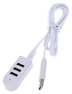 Hub USB Encastrable 3a Multiport 3 USB Ligne D'extension 1,2m | Chargeur 3a, Hub Multiport pour Pc, Plastique Blanc, Transfert Rapide et Charge hors Ligne