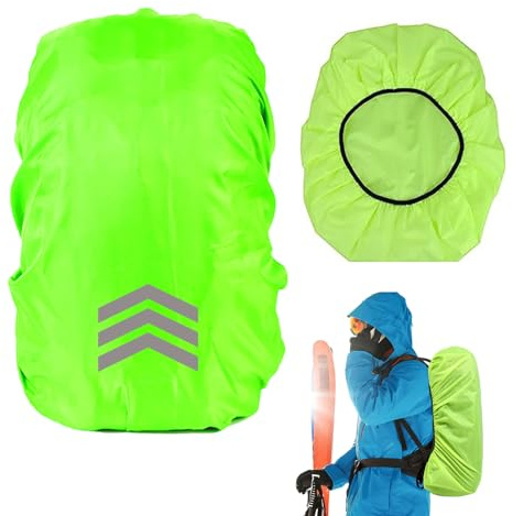 CPYJW Housse Sac A Dos Impermeable,Housse De Sac à Dos Anti Pluie(18-30L) Housse Imperméable pour Sac à Dos avec Bandes Réfléchissantes pour Camping Randonnée Voyage Cyclisme（Vert）