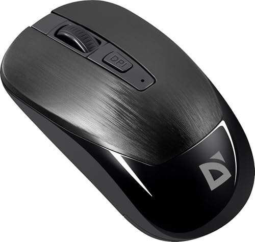 Defender® Wave MM-995, Kabellose Funkmaus mit Silent Klicks, 1600 DPI USB Maus, PixArt Sensor, Symmetrische Büro Maus für PC Laptop, Wireless Maus, (Bronze) (Schwarz)