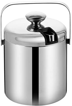 ASHSDI Eiskübel Bierfass Bar-Tool Doppelwandiger, Isolierter Eiskübel Aus Edelstahl Mit Deckel Und Zangengriff Dropshipping EIS-Pellet-eishalter Sektkübel (Size : 1300ml)