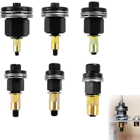 6 Pezzi Inserto Filettato Rivettatrice Manuale di Teste Set, M3, M4, M5, M6, M8, M10 Rivettatrice per Inserti Filettati Accessori, Rivetti Filettati Nero, Set di Testine per Rivetti Manuali (6)