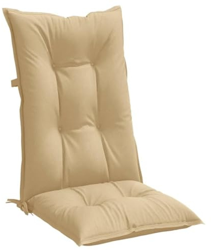 vidaXL Hochlehner-Auflagen 6 STK. Melange Beige 120x50x7 cm Stoff