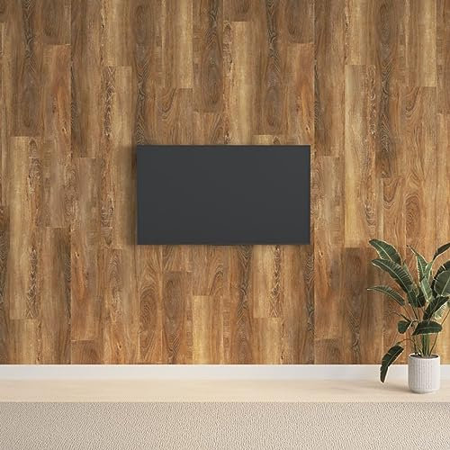 Juroupi Wandpaneele Holzoptik Braun PVC 2,06 m² Tapete Schlafzimmer Wohnzimmer Tv Paneele Wandverkleidung
