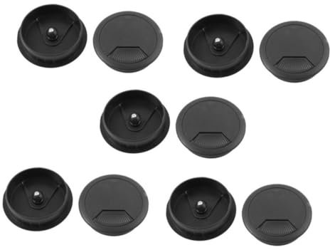 NAMOARLY 10pcs Desk Grommet Cable Hole Cover Diameter for PC Cable Management Black for Office Desk