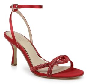 Jewel Badgley Mischka Fiji Mid Stiletto Heel Sandals, Red, 9 UK