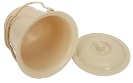 TOVINANNA Orinal Portátil Con Tapa 1 Unidad Plástico Resistente Color Café Con Asa Prevención Salpicaduras Para Mujeres Embarazadas Niños Ancianos Uso En Dormitorio Hospital Viaje