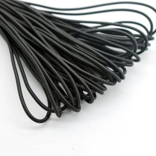 Cuerda elástica de 3/4/5/6 mm, correa de goma, cuerdas elásticas, banda de goma resistente para coser prendas de vestir, accesorios de costura DIY, color negro, 6 mm, 10 m