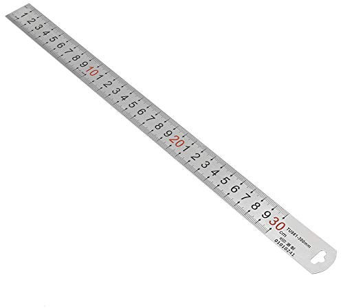 Stabiles Edelstahl Lineal 300mm, Präzisionsmesswerkzeug für Werkstatt und Labor, Metrisches Messlineal mit 30cm Skala, Zuverlässiges Messinstrument für genaue Markierungen