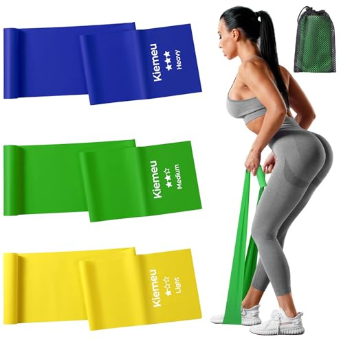 Latex Gymnastikband elastisch Fitnessbänder Set für Workouts Reha 1.8m lang | Widerstandsbänder Set Sport Gummiband Fitness Bänder für Training, Pilates, Yoga, Physiotherapie