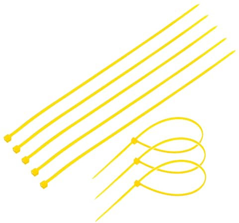 TERF® 10 Pcs Yellow Cable Ties 580mm (22.83'') X 13mm Heavy Duty Nylon Zip Ties Wraps Secure Self Locking Mechanism Plastic Tie for Home Office Garden Garage Workshop DIY Use