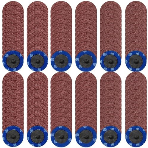 150 Pcs Sanding Discs, 2 Inch Grinding Disc Quick Change Discs Set Aluminum Oxide Surface Conditioning Disc Die Grinder Attachment for Rust and Paint Removal Metal Wood Polishing (36/60/80 Grit)