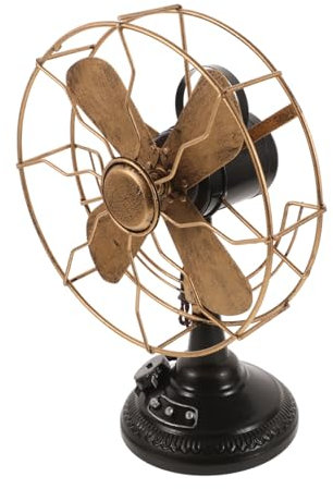 OUNONA Ventilateur sur Pied Vintage en Fer, Modèle de Ventilateur Rétro, Décoration de Bureau en Métal, Pièce Décorative au Style Classique pour Maison et Bureau