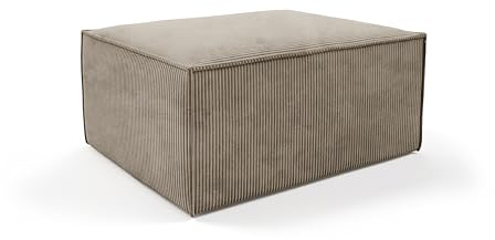 Pouf Hocker Cord 100 cm x 82 cm x 42 cm Couch Hocker Pouf Cord Hocker Wohnzimmer Fußhocker Für Sessel Hocker Sofa Sitz Poof Fußablage Hocker Sessel Hocker Pouf Sitzsack (Poso 03 - beige)