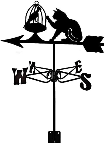 Wetterfahne, Wetterfahnen-Messwerkzeuge, Windrichtungsanzeiger-Kits aus Edelstahl, Wetterhahn für den Gartenpfahl, geeignet für Heim- und Außendekoration
