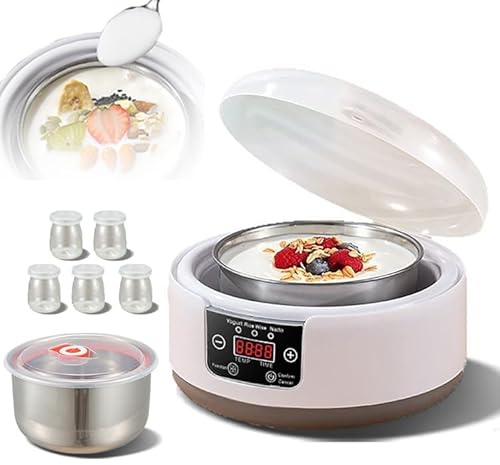 Yogurtiera Automatica Da 1,2 L, Silenziosa, 36 Ore, Con Controllo Della Temperatura E Timer, Corpo Della Pentola Separato, Facile Da Pulire E Previene Il Trasferimento Di Odori,B