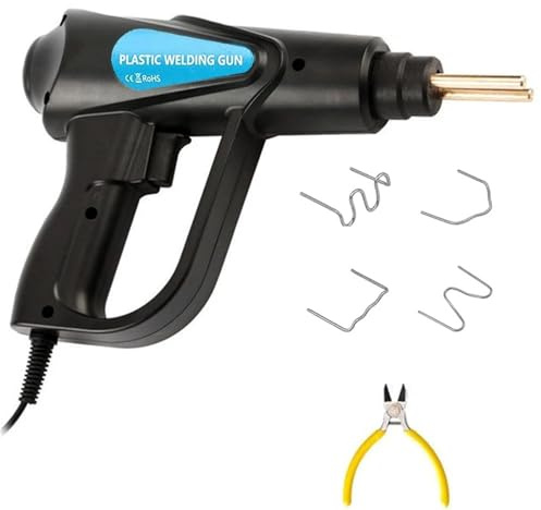 Soldadores Grapadora caliente de 70 W, soldadora de plástico PVC, pistola de calor, soldadora de parachoques de plástico, herramientas de garaje pistola de soldagem de plástico(With pliers)
