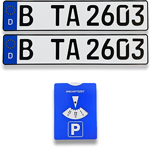 TA TradeArea 2 DIN-zertifiziertes Kfz-Kennzeichen in der Standard-Größe 520x110 mm passend für alle Deutschen Fahrzeuge