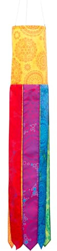 HQ HIGH QUALITY DESIGN Windspiration - Windsock Victorian Style, UV-beständige und wetterfeste Windspiel Deko für Garten, Terrasse und Balkon - L100cm, Ø: 16cm, inkl. Aufhängung