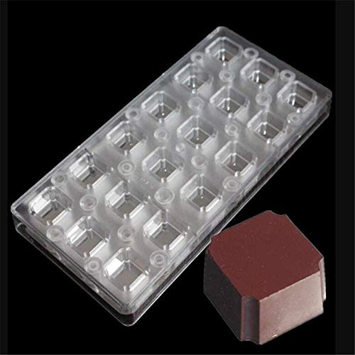 3D Magnetico Cioccolato Trasferimento Stampo,Policarbonato Stampi,Fai da Te Cottura Al Forno Strumenti Panificio Pasticceria Vassoio Maker,Magnete PC Trasparente Foglio Stampo Caramelle con - Quadrato