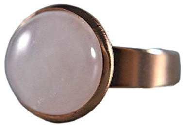 Rosenquarz Roségold Ring Edelstein - Verstellbar - Romantisch - Tolle Geschenkidee - Geschenk für Sie - Schmuck-Geschenk - Handmade Geschenk