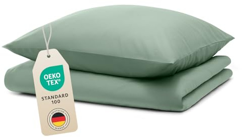 Blumtal Juego de Funda Nordica Cama 90 - Microfibra Juego de Funda Edredon 135x200 y Fundas de Almohada 40x80, Certificado Oeko-Tex, Muy Suave y Transpirable - Verde Claro