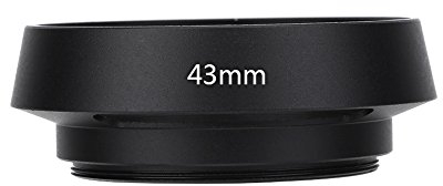 Paraluce da 43 mm, paraluce in Metallo ventilato con Lenti in plastica Cappuccio per Pentax, ECC. (Nero)