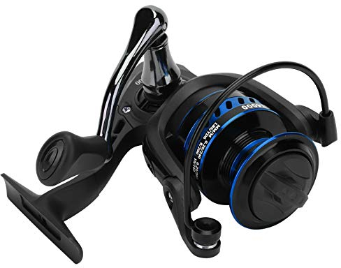 LT4000 Metall Sea Rod Spinnrolle Tragbare Angelschnur Rolle Schaukelfloß Angelzubehör(Blau Schwarz)