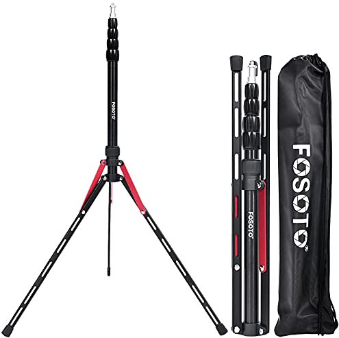 FOSOTO 75.3/191CM Soporte de Iluminación Plegable Trípode de Luz Ligero para Estudio Fotográfico y Vídeo, con Bolsa de Transporte, Adecuado para Softbox Anillo de Luz LED Parasol Reflector y Flashes