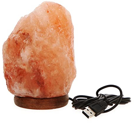TRAKK Himalayan Salt Lamp 7 Inch All Natural Crystal Salt Rock Night Light Classic Base