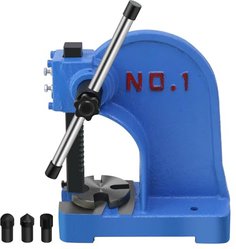 Arbor Press 1 Ton,Manual Desktop Punch Press Machine,5.5 Work Height,Manual Arbor Press Cast Iron Body,for Punching, Bending and Other Pressing Applications