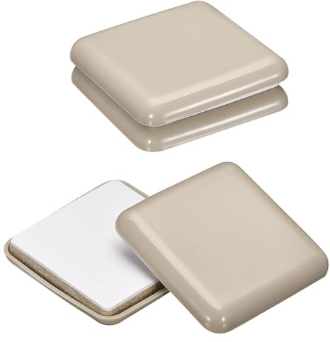 sourcing map 4 feltrini per mobili, 5,1 cm, in plastica, autoadesivi, quadrati, per sedie, per moquette, piastrelle, pavimenti in vinile e legno (grigio)