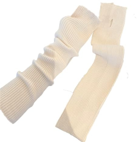 Warmer Strick-Armwärmer Lange gestrickte Ärmelhülle Frühling Herbst Ärmelhülle (Color : White, Size : 8x45cm)