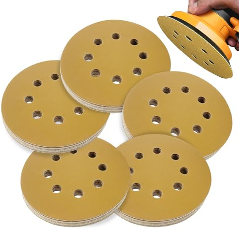 50 Stück 125mm Klett Schleifpapier, 600 Körnung 5 Zoll 8-Loch Rund Klett Schleifpapier 8 loch schleifpapier Schleifmittel für Exzenterschleifer