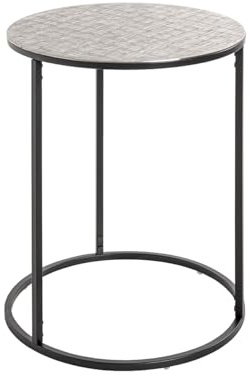 HAKU Beistelltisch rund schwarz Silber Metall runder Couchtisch klein - Maße: H 60 x Ø 46 cm Style: Modern