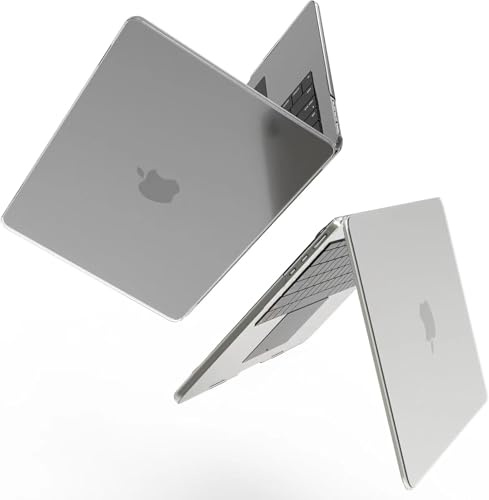 KEROM für MacBook Air 15 Hülle 2025 M4, 2024 2023 M3 M2 A3241 A3114 A2941, Ultradünne Matte Kunststoffhülle Case und Tastaturschutz für 2023-2025 MacBook Air 15'' mit M4/M3/M2 Chip, Transparent