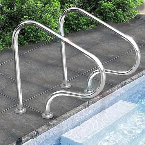 Inground Pool Handlauf aus Edelstahl mit schnell installierbarer Stützplatte und Griff, doppeltes Biege-Design für zusätzliche Stabilität und Sicherheit