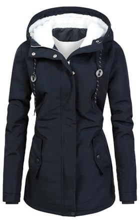 Umstandsjacke Winter,Damen Winterparka Dicker Warm Lang Wintermantel Mit Fellkapuze Winter Jacke Outdoor Jacke Für Winter,Winterjacke Damen Mit Fell,Winter Jacke Frauen,B Dark Blue,L