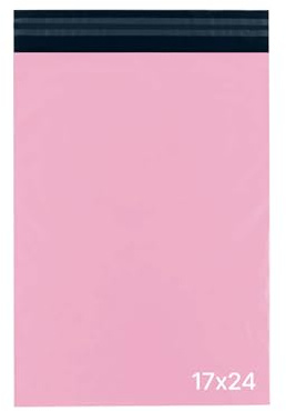 delka Postpåsar, hållbara rosa Poly brevpåsar, rivbeständiga fraktkuvert för kläder, dokument, starkt självtätande lim, vattentät och lätt (17 x 24, 50 st)