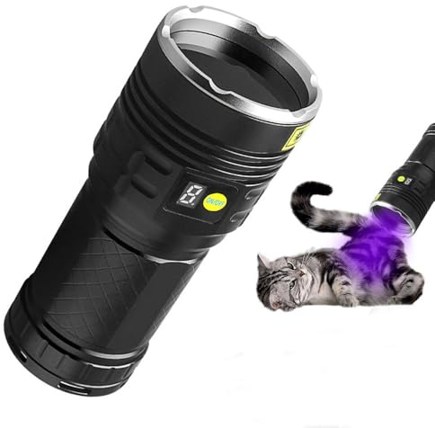 VASTFIRE 160W UV Taschenlampe 365nm Schwarz Spiegel High Power Taschenlampe 8-Lichter USB Wiederaufladbare Batterie für Haustier Urin Detector Licht, für Fluoreszierer Erkennung und Aushärtung Harz