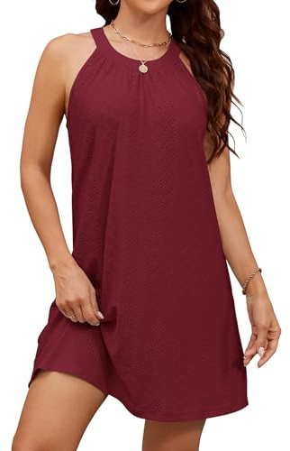 StylSense Strandkleid Damen Sommerkleid Leicht Bikini Cover Up Strandponcho Bademode Kleider Casual Trägerkleid